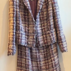 chanel tweed suit jacket and skirt cc logo buttons 05a 2005