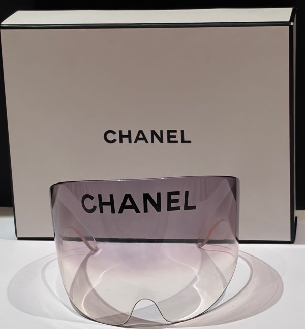 chanel vintage shield sunglasses oversized sporty runway prototype c.1990s