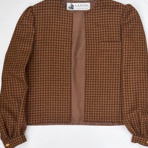 lanvin vintage haute couture 15977 tweed check houndstooth jacket c.1980s