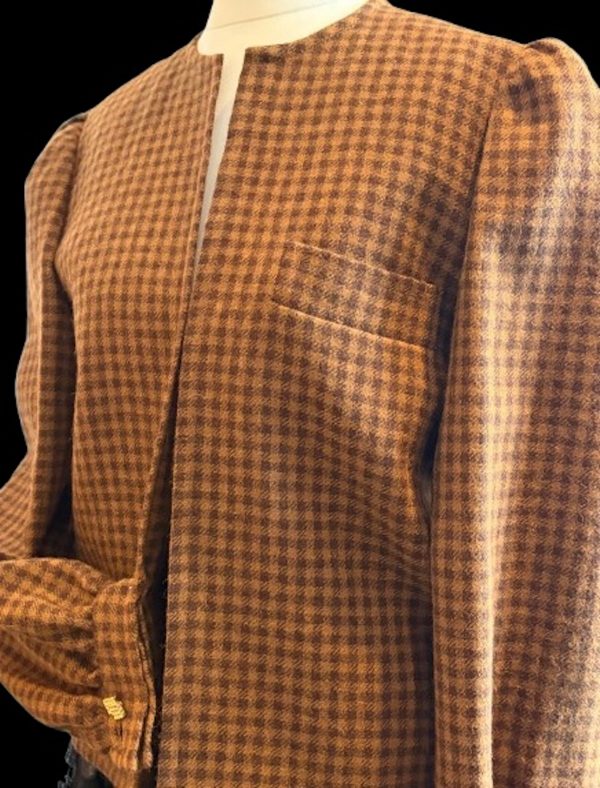 lanvin vintage haute couture 15977 tweed check houndstooth jacket c.1980s