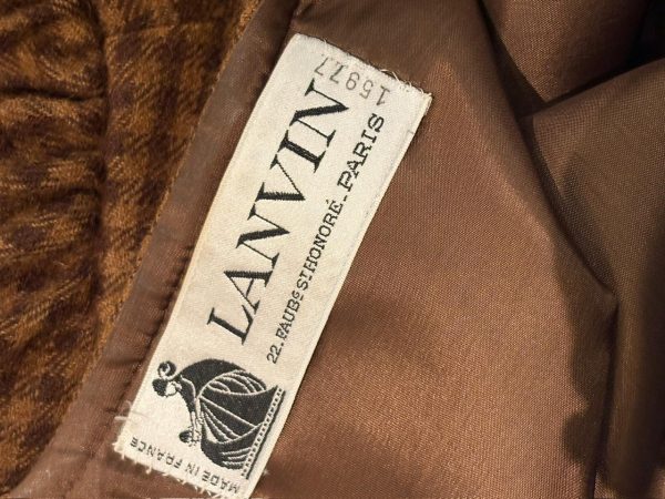 lanvin vintage haute couture 15977 tweed check houndstooth jacket c.1980s