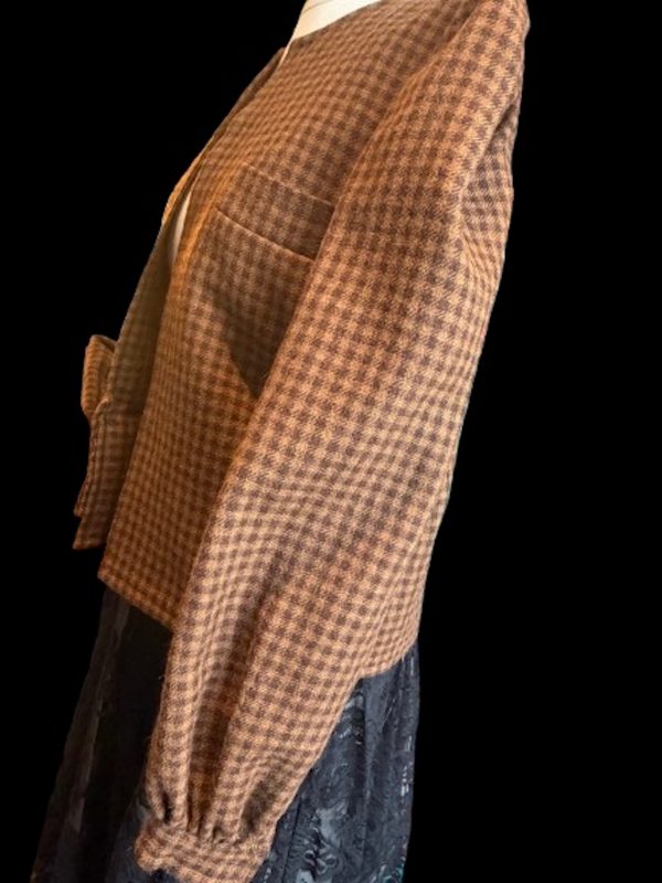 lanvin vintage haute couture 15977 tweed check houndstooth jacket c.1980s