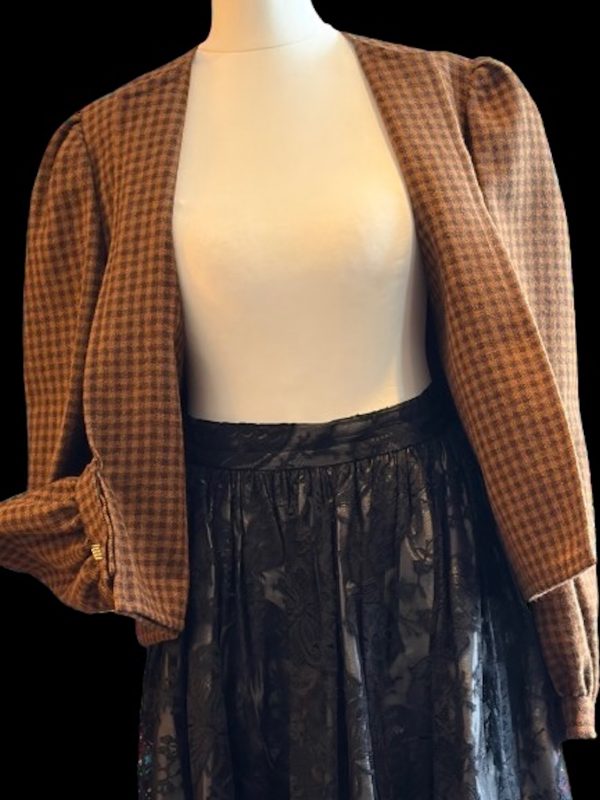 lanvin vintage haute couture 15977 tweed check houndstooth jacket c.1980s