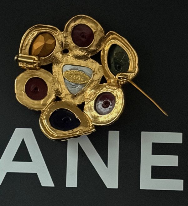 chanel by karl lagerfeld vintage gripoix multi camellia flower brooch collection 26 1991