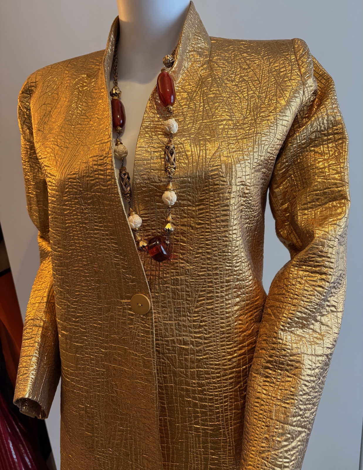 yves saint laurent runway vintage gold lame jacket f/w 1991 92