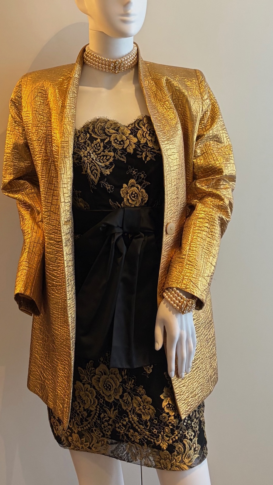 yves saint laurent runway vintage gold lame jacket f/w 1991 92