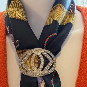 antique art nouveau french engraved scarf ring silver c.1890s