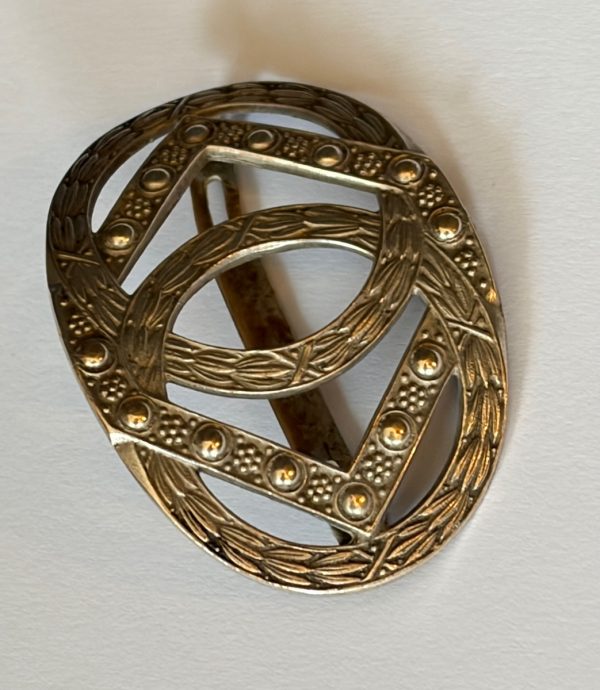 antique art nouveau french engraved scarf ring silver c.1890s