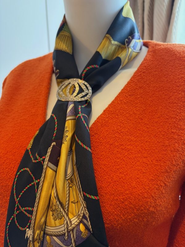 antique art nouveau french engraved scarf ring silver c.1890s