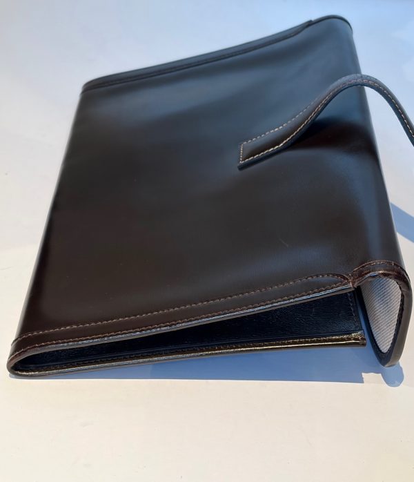 hermÈs vintage jige clutch box leather chocolate brown w/box 1985
