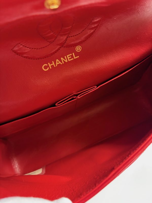 chanel 1984 vintage archival iconic red 2.55 timeless double flap 24k ghw w/box