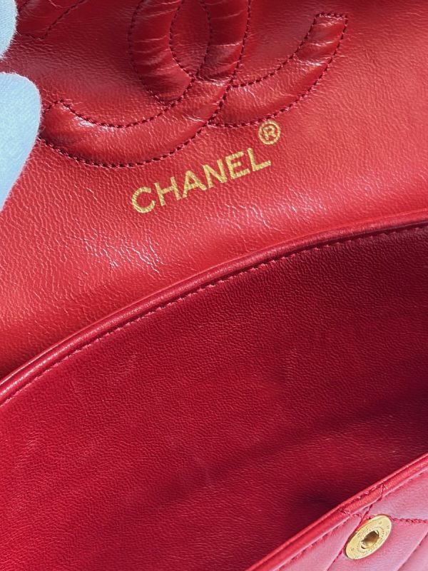 chanel 1984 vintage archival iconic red 2.55 timeless double flap 24k ghw w/box