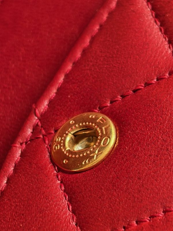chanel 1984 vintage archival iconic red 2.55 timeless double flap 24k ghw w/box