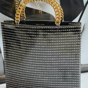chanel 1991 vintage houndstooth rectangular tote 24k ghw black white bag