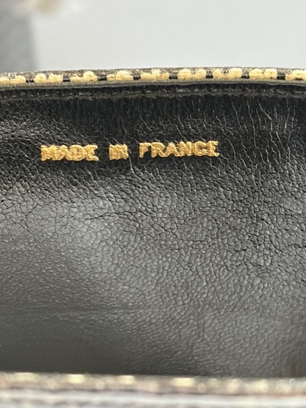 chanel 1991 vintage houndstooth rectangular tote 24k ghw black white bag