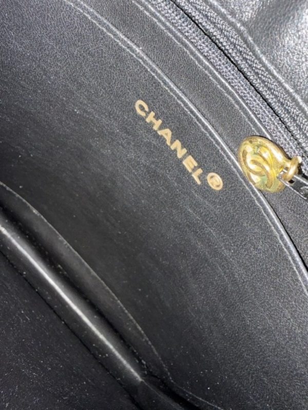 chanel 1991 vintage houndstooth rectangular tote 24k ghw black white bag