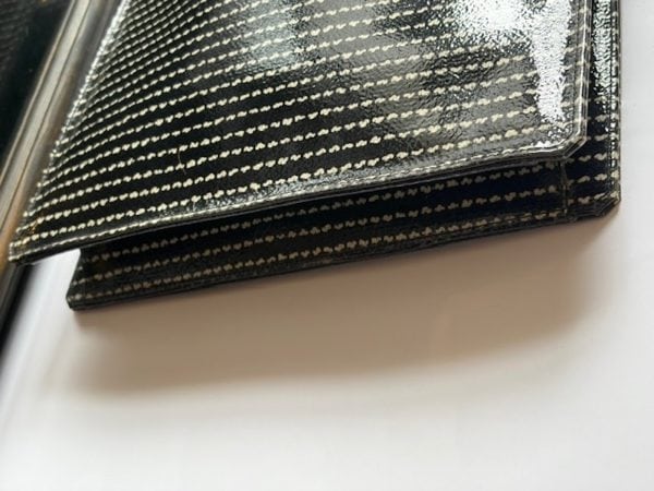 chanel 1991 vintage houndstooth rectangular tote 24k ghw black white bag