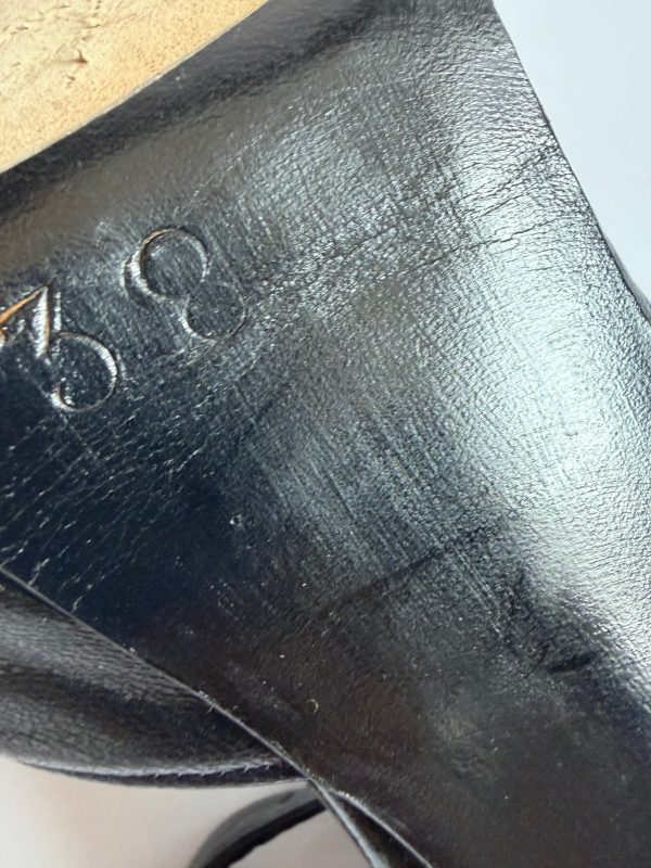 chanel by massaro haute couture signature two tone black leather high heels pump 1990