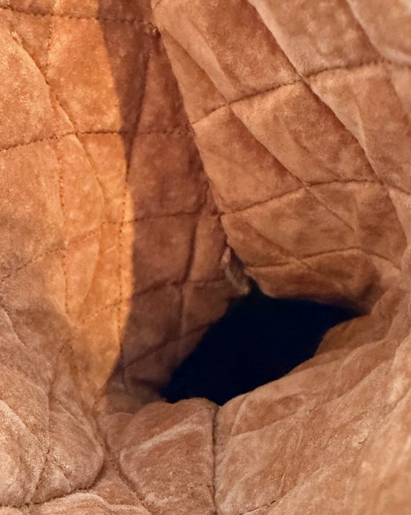 chanel vintage catwalk camel diamond quilted chanel logo long ski gloves c.1990s