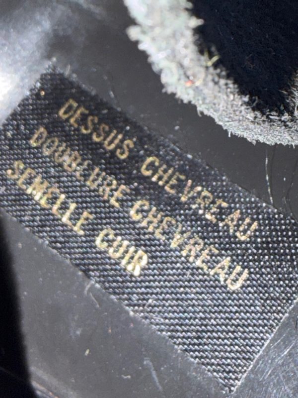 pierre balmain by harel haute couture kidskin black pump with suede wrap strap buckle c.1990 1991