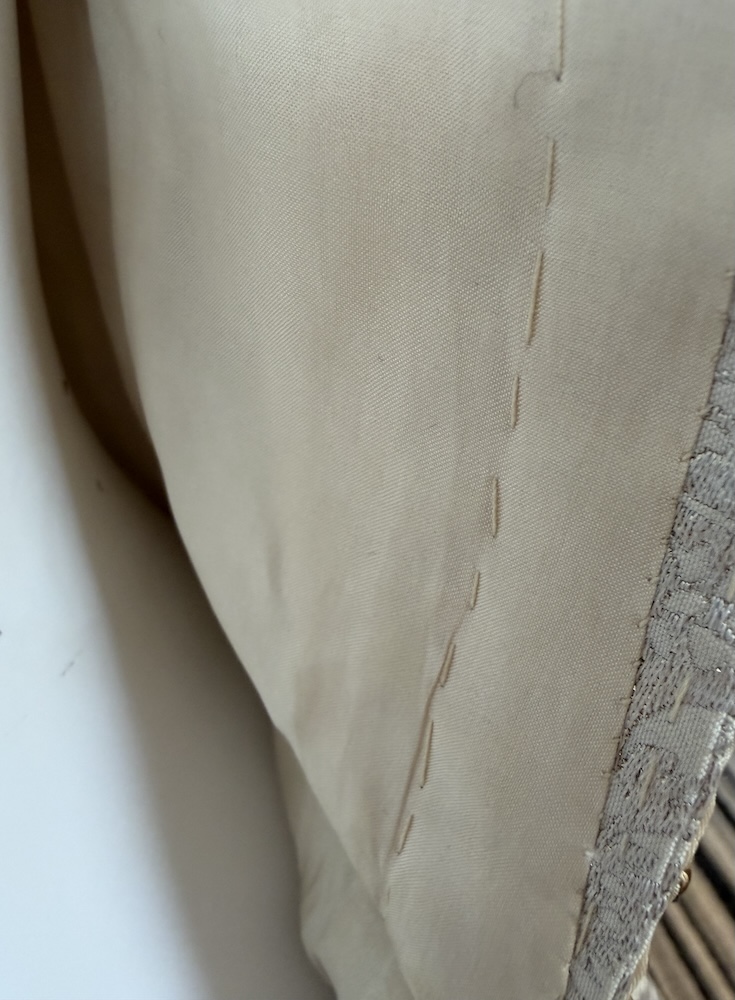 1960 french couture evening cream floral dress jacquard brocade pearls & sequins