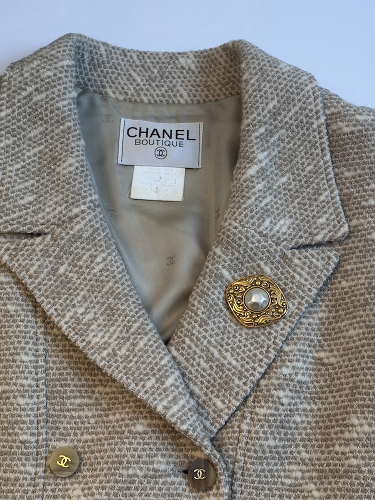 1980s chanel vintage baroque arabesque pearl & gold tone brooch