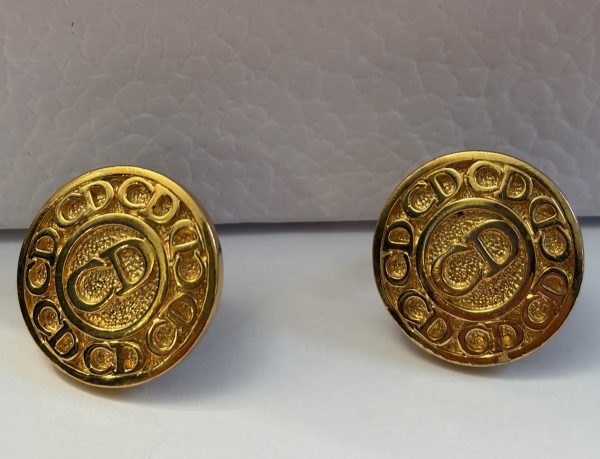 1980s vintage christian dior cd monogram earrings
