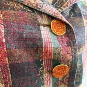 1996 christian lacroix vintage plaid blazer multi enamel buttons