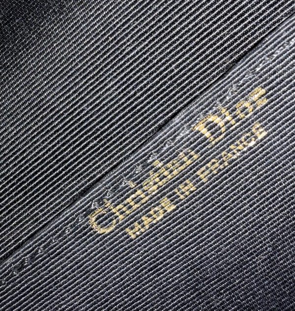 christian dior vintage cd logo black grosgrain shoulder chain clutch bag 1980s