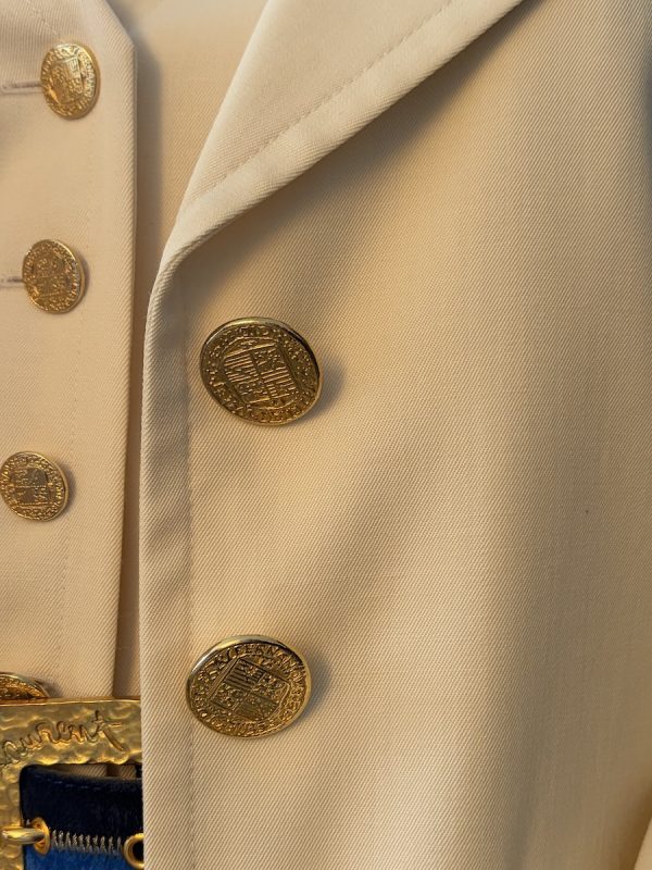 yves saint laurent variation vintage 2 pieces suit jacket & dress off white 1993