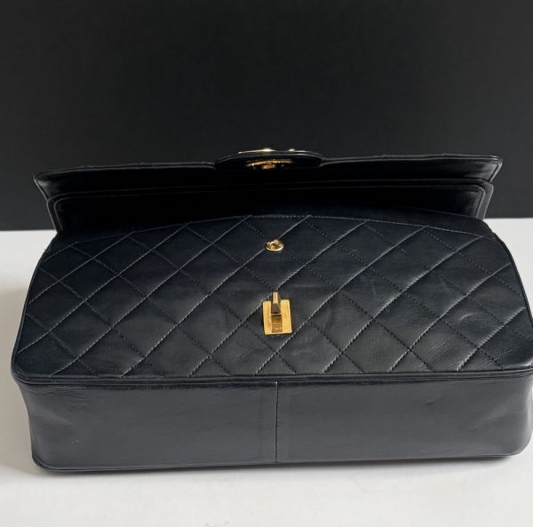 1983 chanel vintage archival iconic timeless 2.55 navy blue double flap 24k ghw w/box