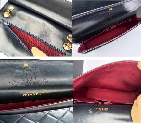 1983 chanel vintage archival iconic timeless 2.55 navy blue double flap 24k ghw w/box