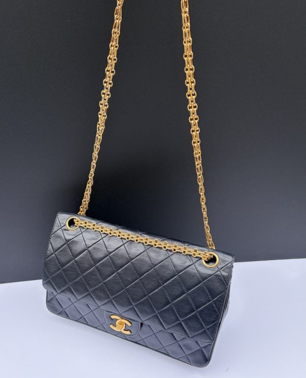 1983 chanel vintage archival iconic timeless 2.55 navy blue double flap 24k ghw w/box