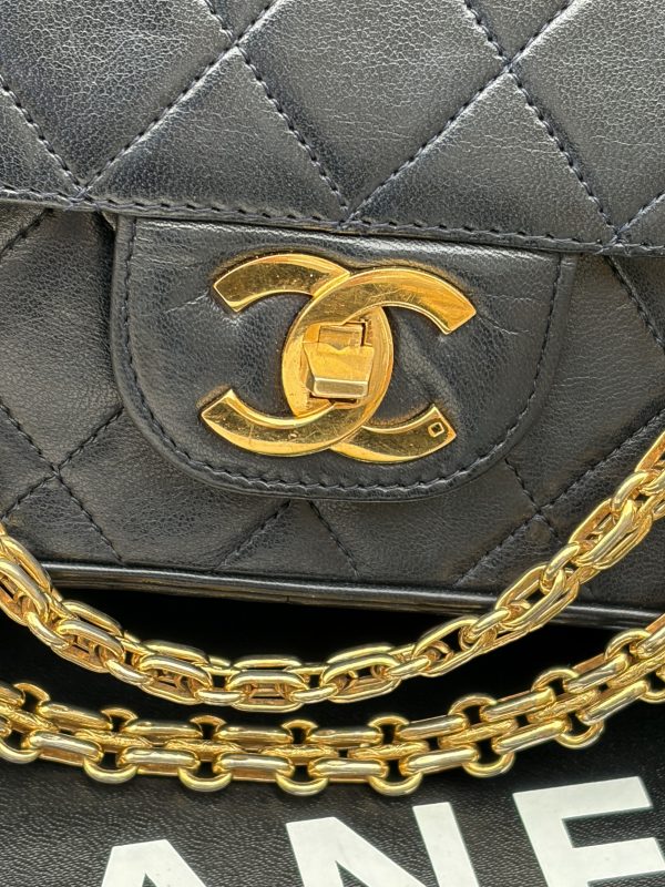 1983 chanel vintage archival iconic timeless 2.55 navy blue double flap 24k ghw w/box