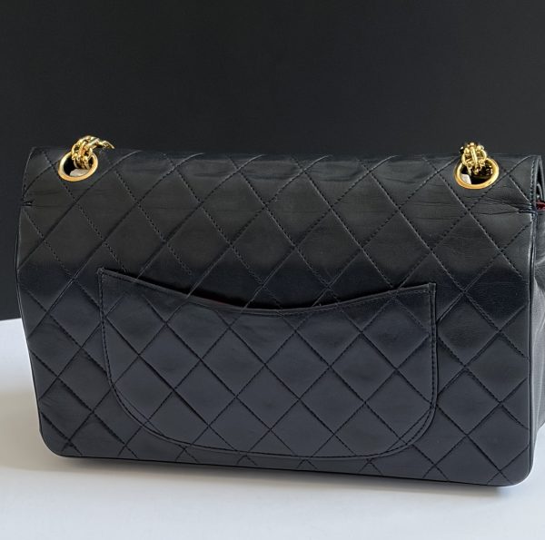 1983 chanel vintage archival iconic timeless 2.55 navy blue double flap 24k ghw w/box