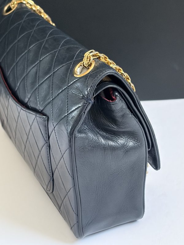 1983 chanel vintage archival iconic timeless 2.55 navy blue double flap 24k ghw w/box