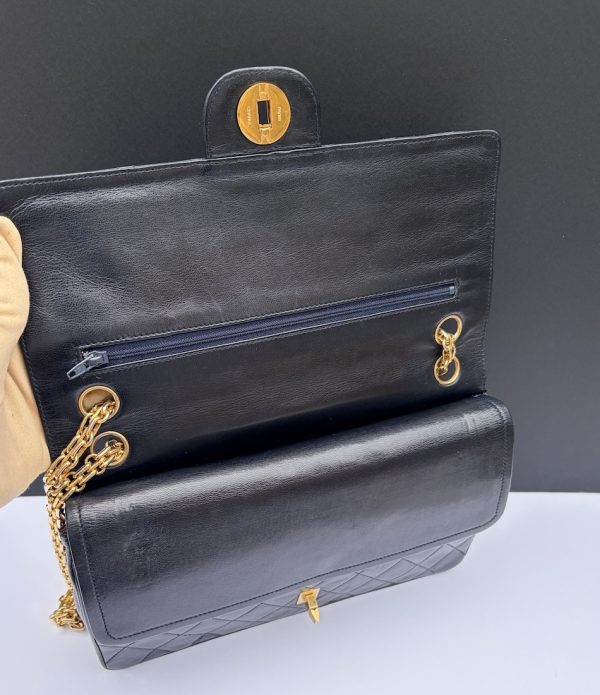 1983 chanel vintage archival iconic timeless 2.55 navy blue double flap 24k ghw w/box