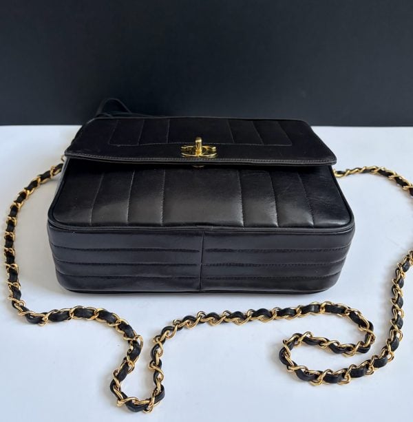 1995 chanel black vintage timeless cc logo lambskin vertical quilted flap bag