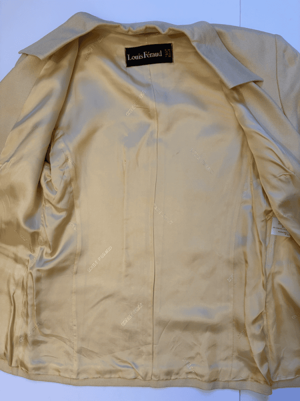 1980s louis feraud short sleeves yellow jacket cream piping jewel buttons