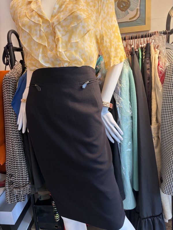 1980s louis feraud yellow white floral print silk georgette ruffle top