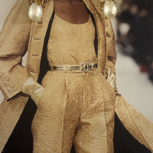 1988 yves saint laurent by robert goossens runway drop pearl gold bow earrings
