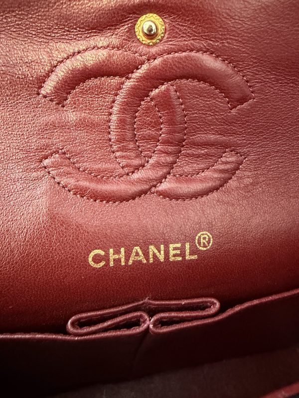 1989 chanel 2.55 classic timeless lambskin 24k gold plated small 23.5 double flap bag