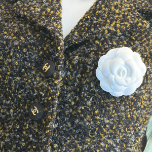 chanel collection 29 vintage cc logo multi tweed waistcoat logo vest fall/winter 1992
