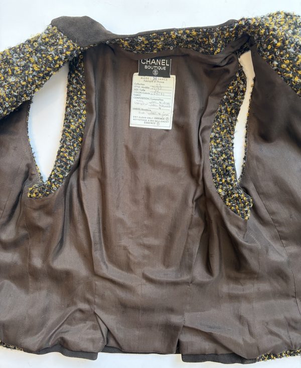 chanel collection 29 vintage cc logo multi tweed waistcoat logo vest fall/winter 1992