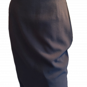 hermes vintage black pencil skirt calfskin zipper puller c.1990s