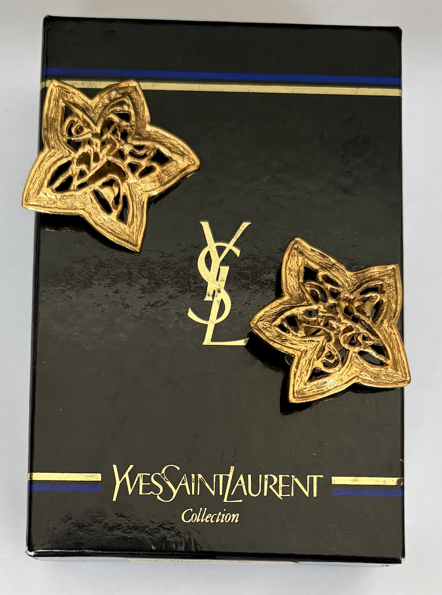 1980s yves saint laurent ysl vintage star clip on earrings