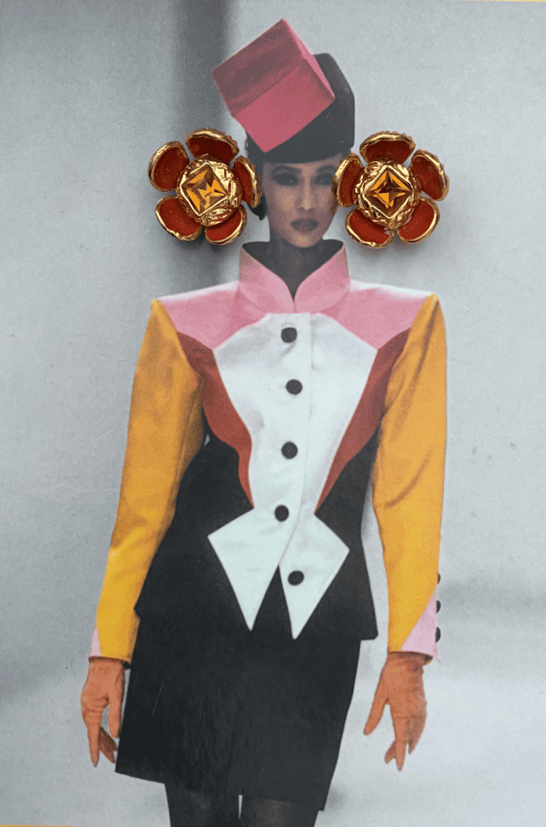 c.1985 yves saint laurent ysl by robert goossens vintage floral red enamels citrine earrings