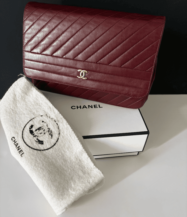 1983 chanel vintage burgundy red quilted lambskin classic flap bag 24k gold hardware w/box