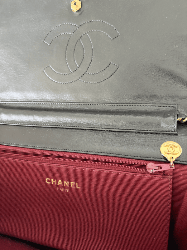 chanel vintage timeless quilted leather lambskin black bag 24k ghw c.1983 w/box