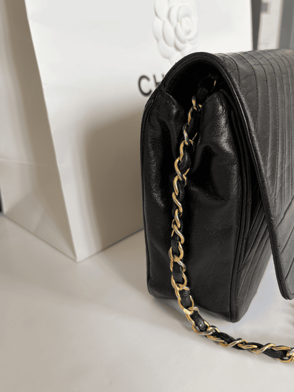 chanel vintage timeless quilted leather lambskin black bag 24k ghw c.1983 w/box